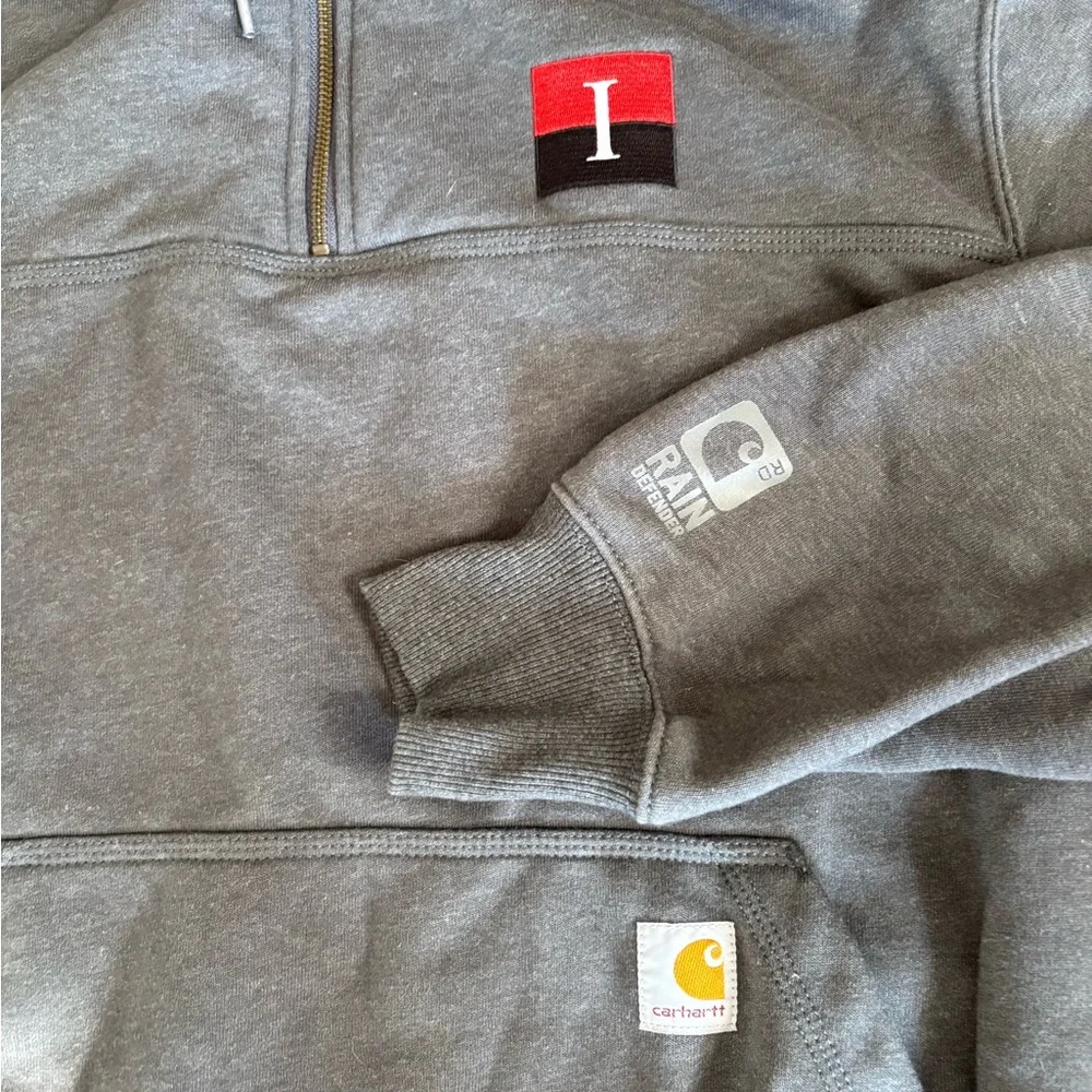 Carhartt Men's Rain Defender Paxton Heavyweight Hooded Zip Mock Sweatshirt Large - Picture 3 of 9